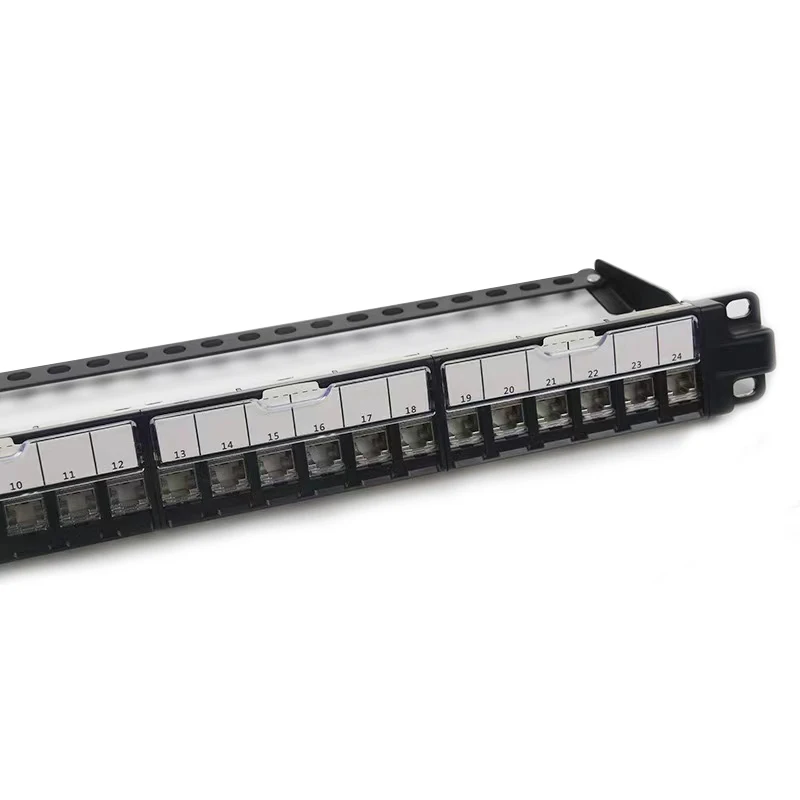 Высококачественная коммутационная панель с затвором на 24 порта cat6/cat6a STP