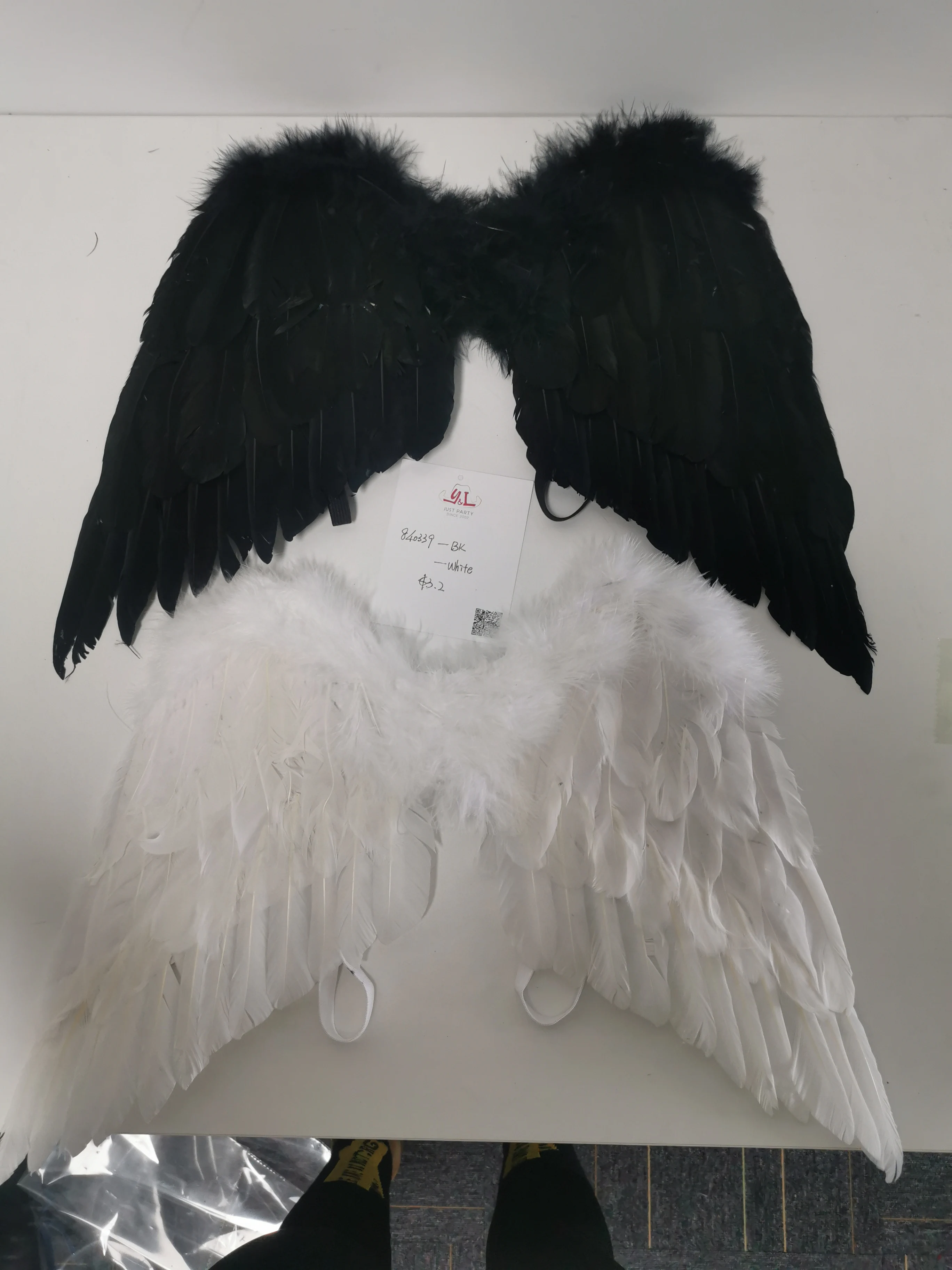 Halloween Cosplay Party Accessories White Guardian Angel Feather Wings