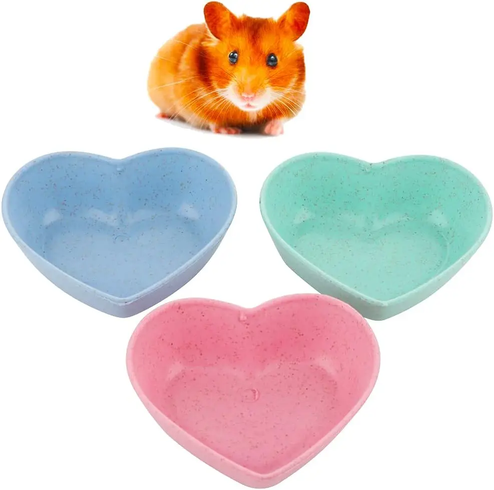 Hamster Heart Shape Food Dish Small Cute Shape Food Bowl for Hamster Hedgehog Small Animals
