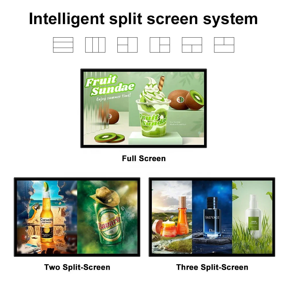 LED Ads Screen B2B Menu Boards Advertising Media Player Wall Mount Hanging Digital Signage And Displays