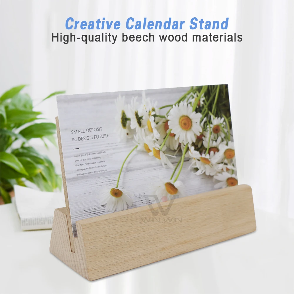 High Quality Wooden Blank Calendar Stand Natural Wood Customizable Calendar Stand Photo Frame