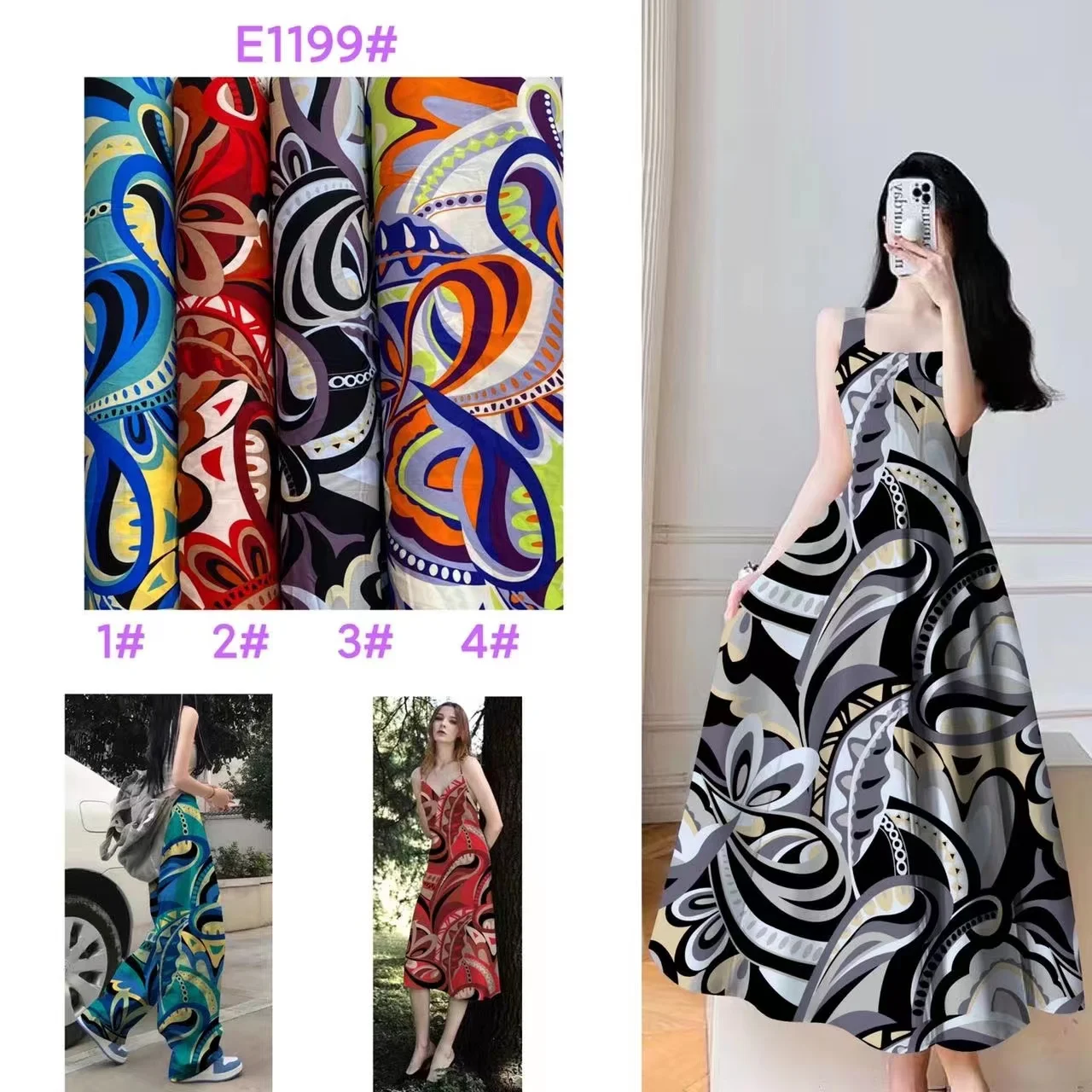 wholesale fabric rayon  print 100% viscose rayon of  rayon embroidery thread ready goods for clothing