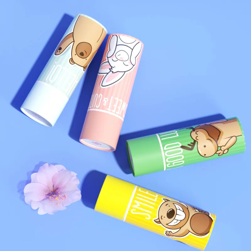 Hot Selling Recommended Round Paper Tube Bottom Push Paste Cosmetic Lip Balm Paper Pot Kraft Paper Packaging