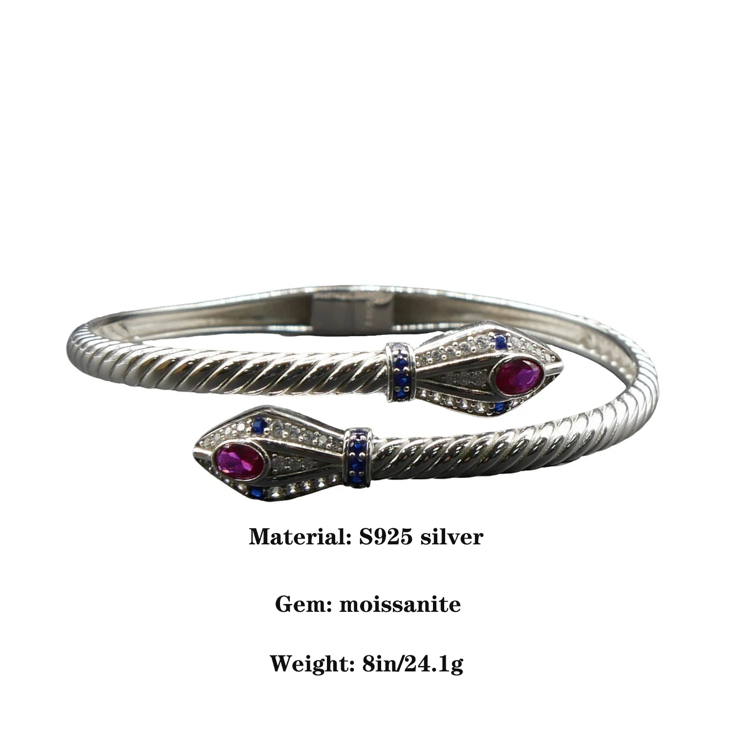 Luxury 925 Sterling Silver Bangle Bracelets Plated in 18K Gold/Platinum with Moissanite Fashion Bangles for Women Fine Jewelry
