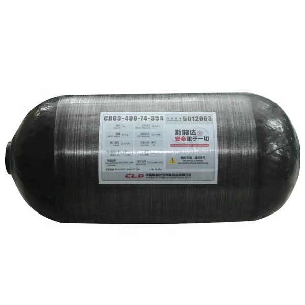 
35MPa CE GB standards 162L Carbon-fiber wrapped aluminum cylinders used in hydrogen power vehicles 