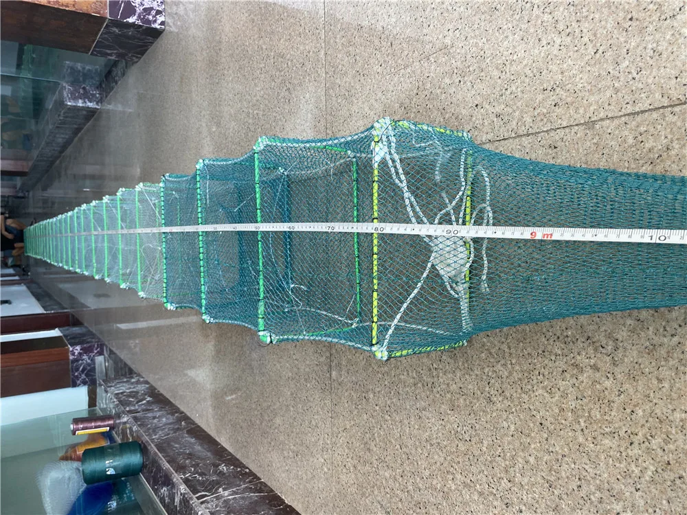 fishing trap with steel frame  22*35CM * 29  frame  9.5meters   4.6  kg  eel trap  fyke  net made in China