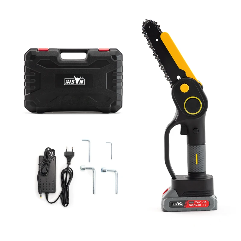 BISON 4 Inch Mini Saw 18V Electric Chainsaw Cordless Chainsaw Battery