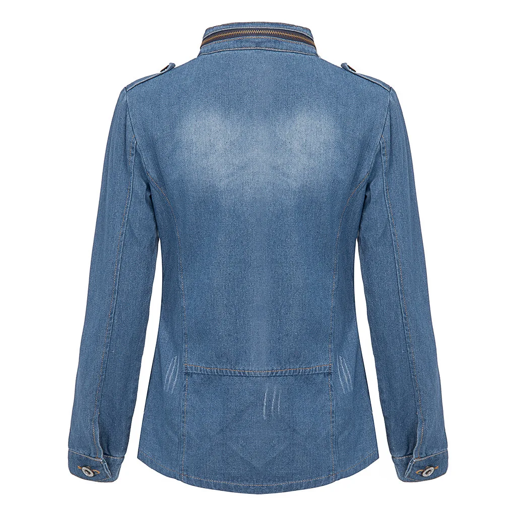 JACKETOWN wholesale denim jacketss women ladies jacket veste femme coat girls denim jean jacket 5xl