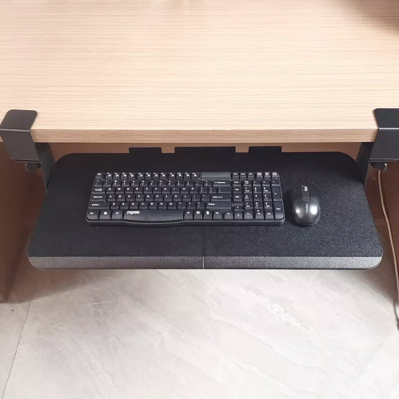 KT-01 Ergonomic design Clamp on under desk sliding dual panel  Keyboard Tray