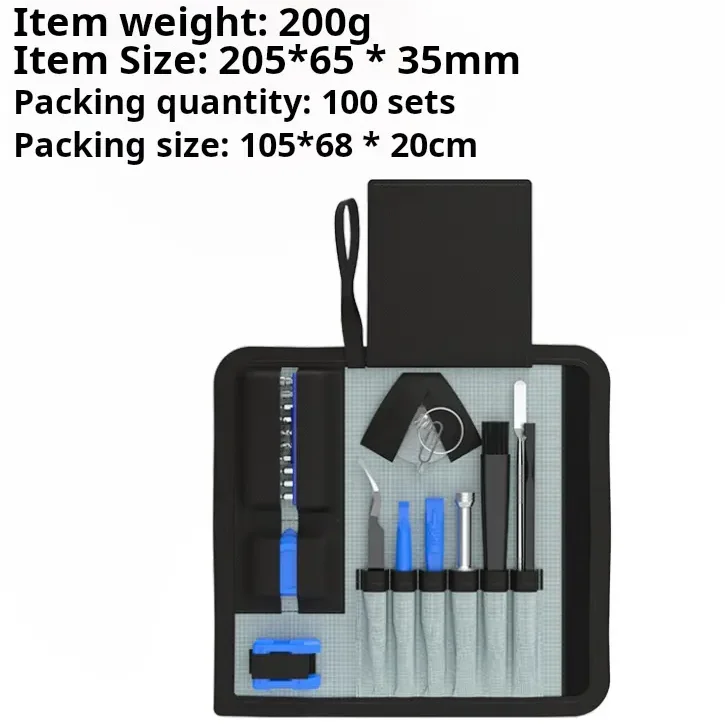 Portable 24 in 1 Disassembled Screwdriver Tool Set Plum Sleeve Magnetic Head Steel Plastic Handle Tool Box
