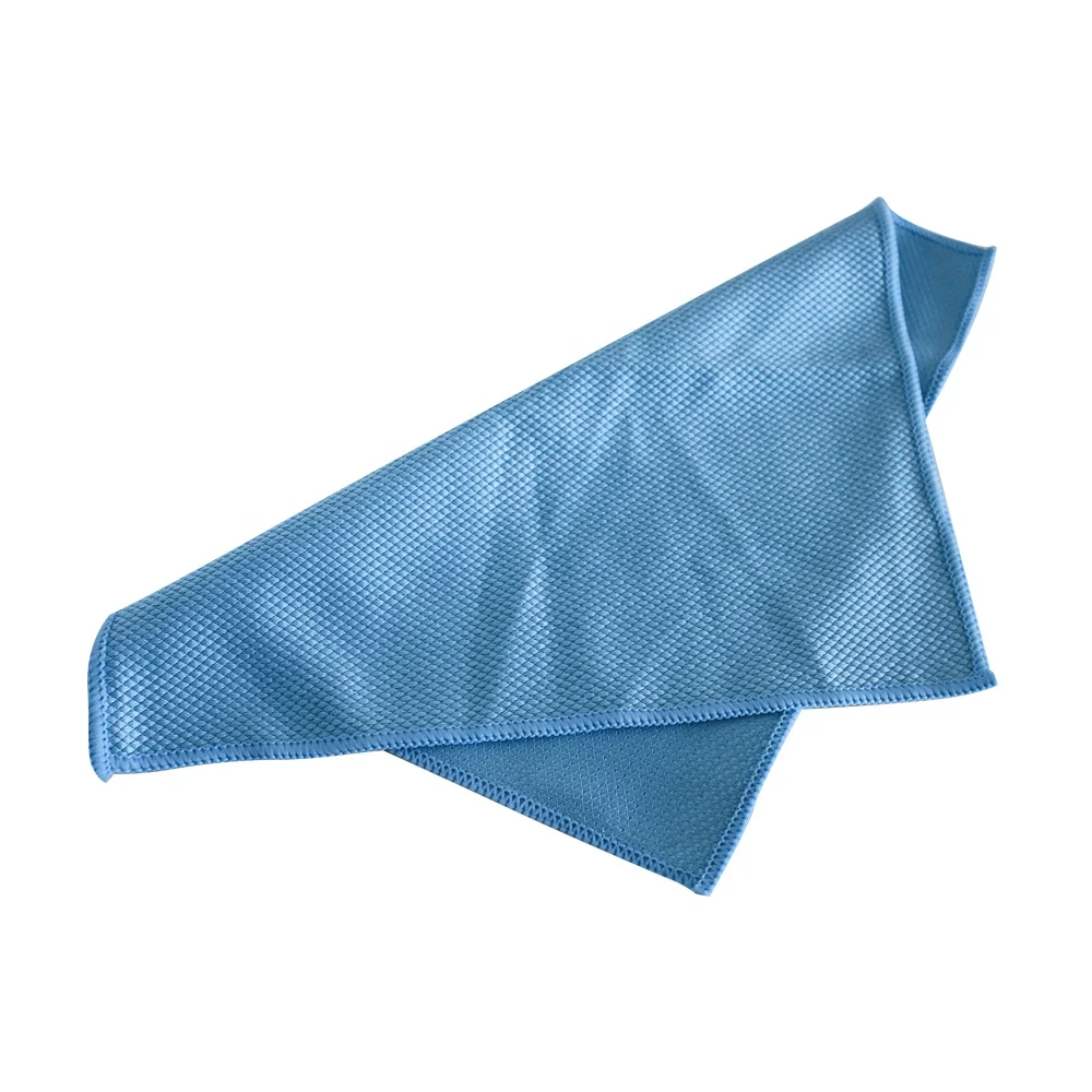 Customized High Absorbent Diamond Microfiber Fish Scale Glass Window Cleaning Cloths For Kitchen Dish Mirror Screen Car