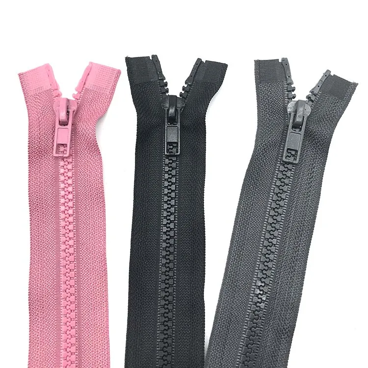 High quality chain zipper 5# resin two way open end zipper for luggage bag