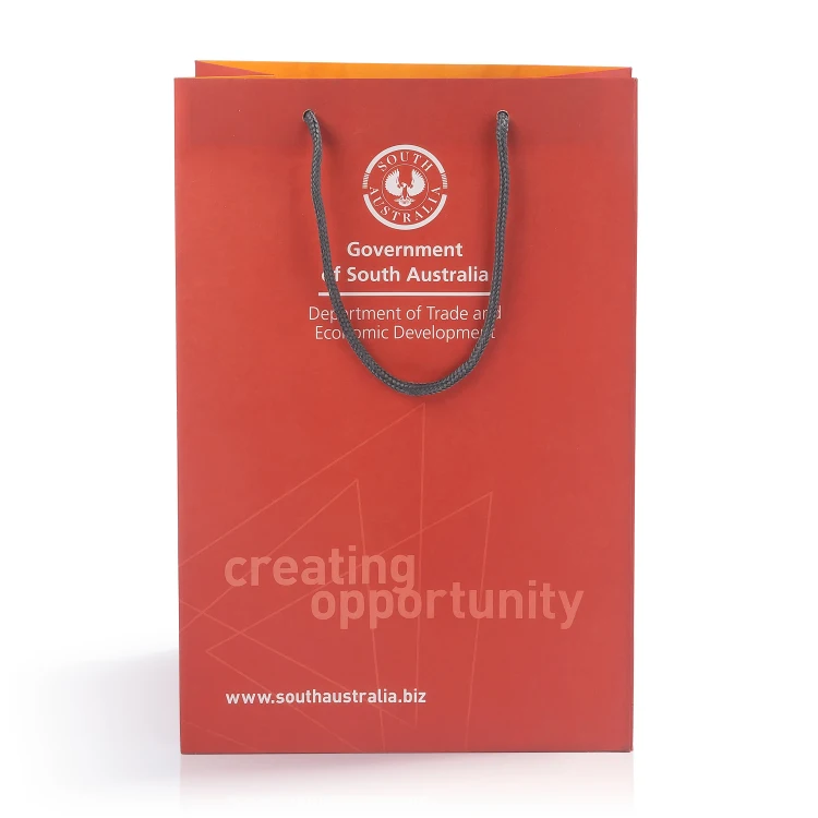 Biodegradable Bags Paper Custom Luxury Red Paper Bags For Jewelry With Handle