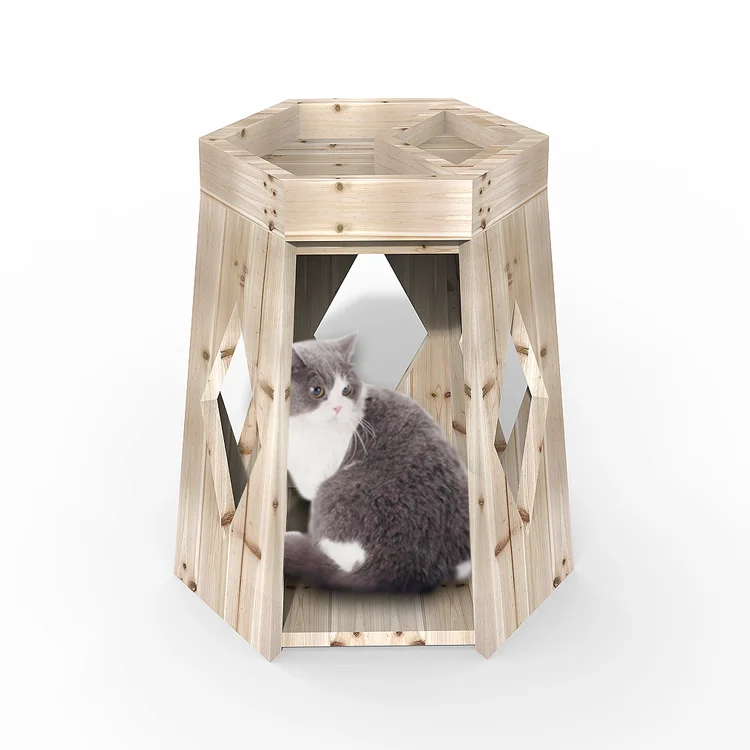 New Design Wooden Pet Houses with Play Space and Feeder Pets Cages Play House for Cat and Dog Pet Bed House Furniture