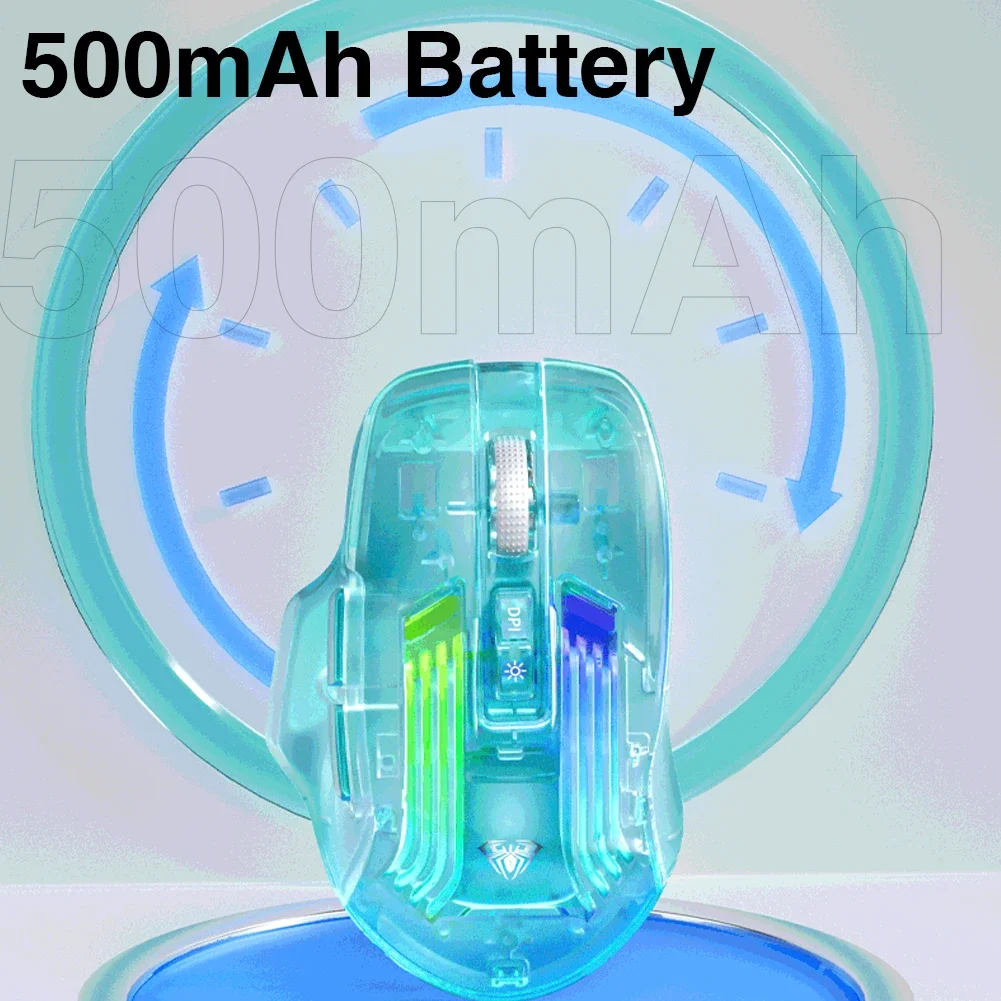 AULA SC518 Wireless Mouse 2.4G USB/BT Mode 4200 DPI RGB Backlit Rechargeable Gaming Mouse