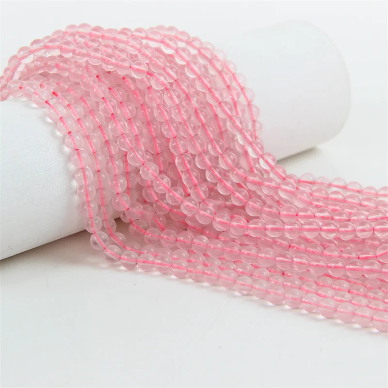 Cliobeads Wholesale Pink Rose Quartz Crystal Loose Gemstone Natural Stones 6 8 10mm Round Beads For Jewelry Making