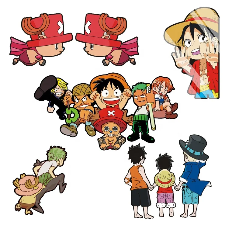 8 New design Car Reflective Peek Reflective Vinyl stickers and decals for Fans of Monkey D. Luffy Roronoa