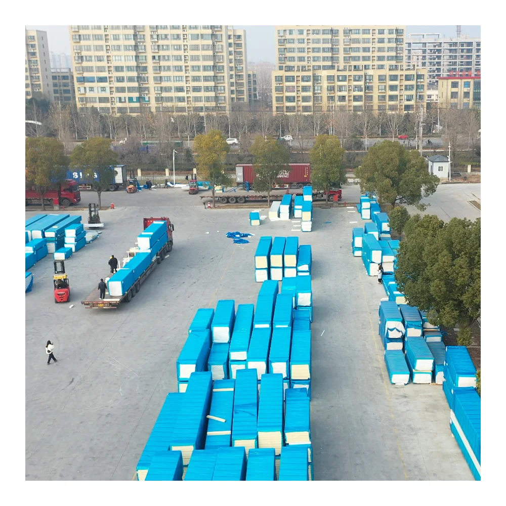 High Density Insulated Wall Roof Boards fireproofing Rock Wool Waterproof Sandwich Salinized Steel Plate