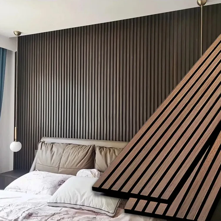 West Union soundproof wall panels MDF akupanel wood slatted wall acoustic felt panels for interior decoration Wall And Ceiling