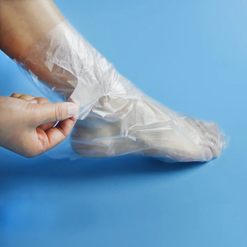 disposable Paraffin Bath Liners PE plastic transparent foot cover for foot care