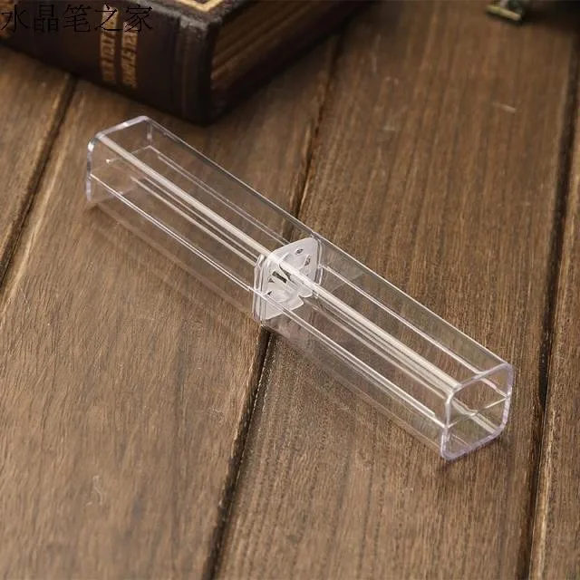 Holder Gift Crystal Pen Packaging Boxes Stationery  Plastic Transparent Pen Case