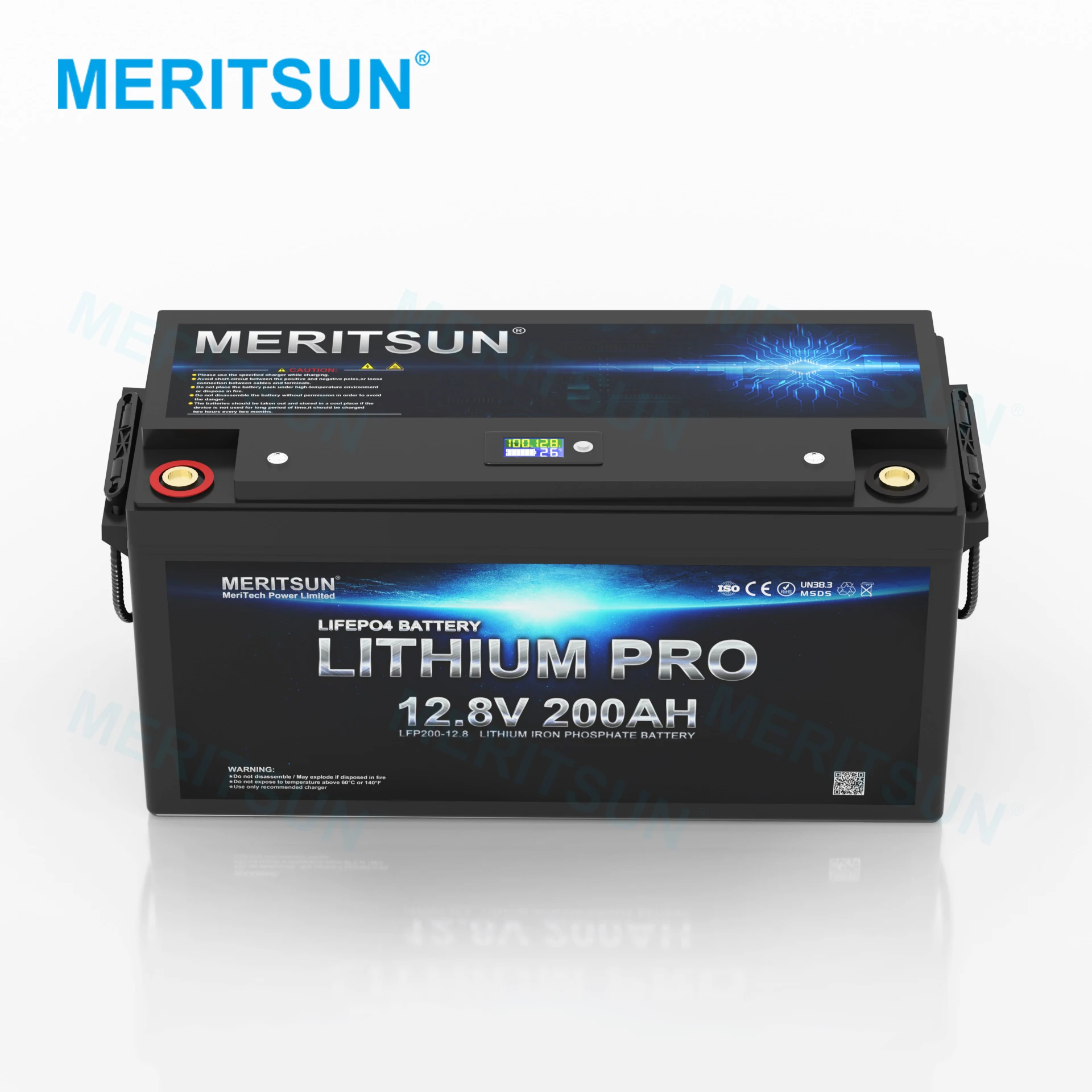 MeritSun 12V 100Ah Deep Cycle Lithium Battery With Bms Charger For Solar Power System