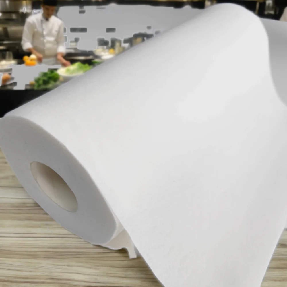 KILINE Heavy Duty Lint Free Wipes-Roll Airlaid Wiper dust free tissue Oil Absorbing Roll Cleaning Towels for Restaurant Cleaning