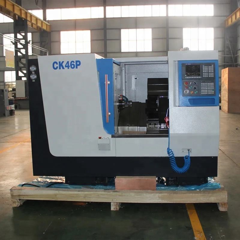 High precision cnc 5 axis bench top lathe drehbank CK46P Yaxis Slant cnc lathe with milling