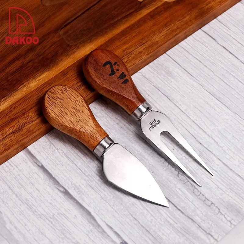 Hot Sale Wood Cheese Boards Durable Wood Cheese Cutting Board With Knife Set