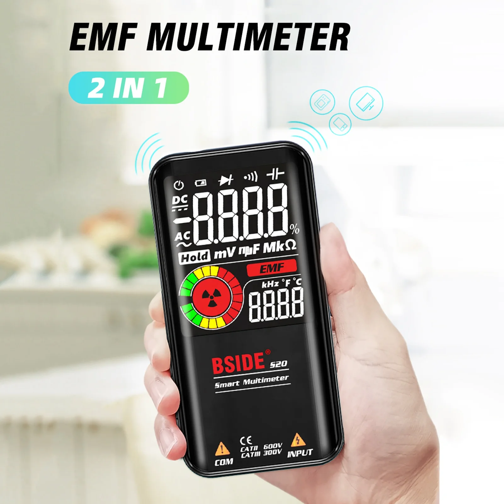 2022 new digital true RMS multimeter bside S20 with super large ETBN screen and rechargeable battery