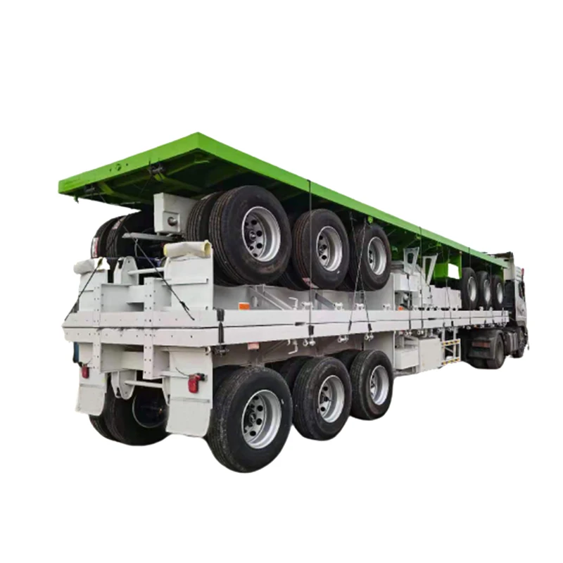 3 Axle flatbed container semi-trailer truck 60 ton container flatbed trailer