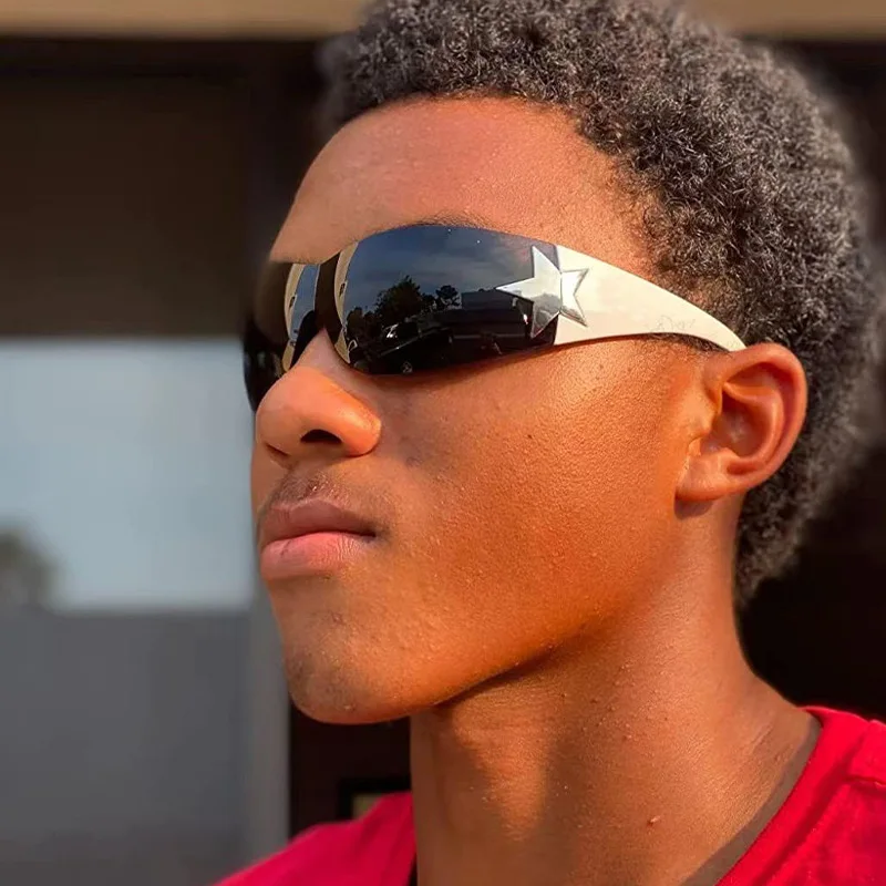 Hot Selling Y2K Star Sunglasses Outdoor Sports Rimless Sunglasses Personality Hiphop Fashion Eyewear Women and Men