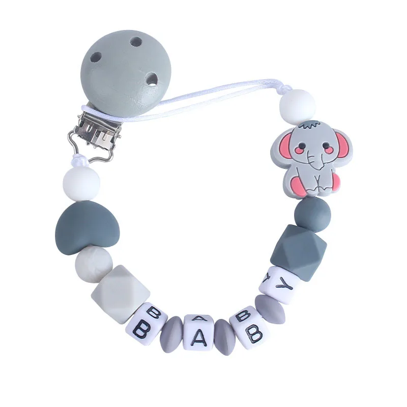 Детские Прорезыватели, сенсорные игрушки, Настраиваемые Детские именные фиксаторы, цепочки, силиконовые бусины ручной работы, Детские Прорезыватели для прорезывания зубов