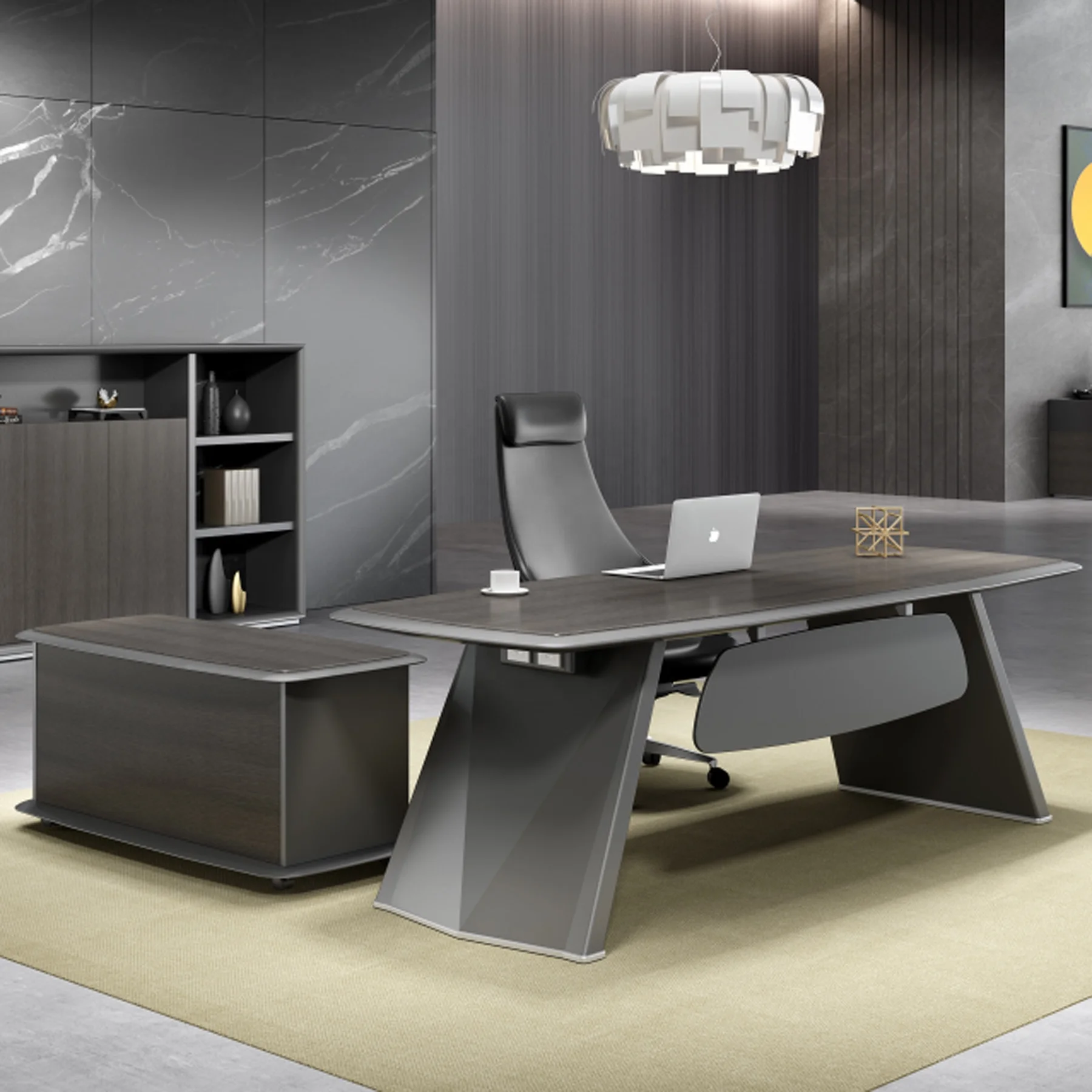 High Level Modern Design Wood Veneer Office Furniture Director Manager Executive Office Table