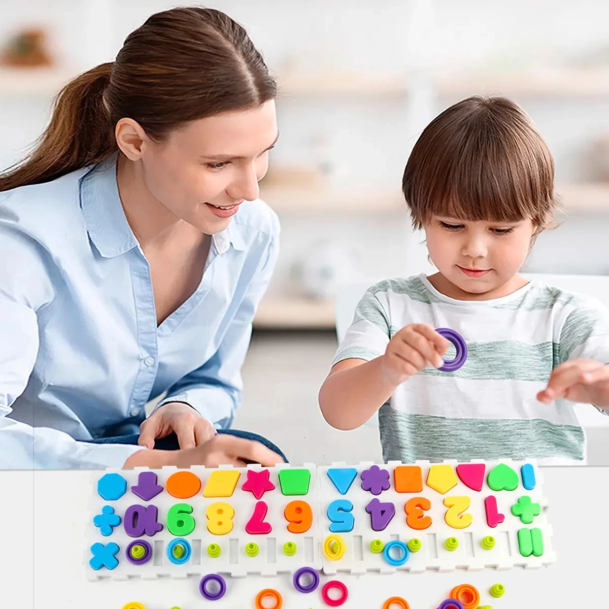 Early Education Toys Baby Busy Board English Letters and Number Matching Board Game Montessori Puzzle Blocks for Kids