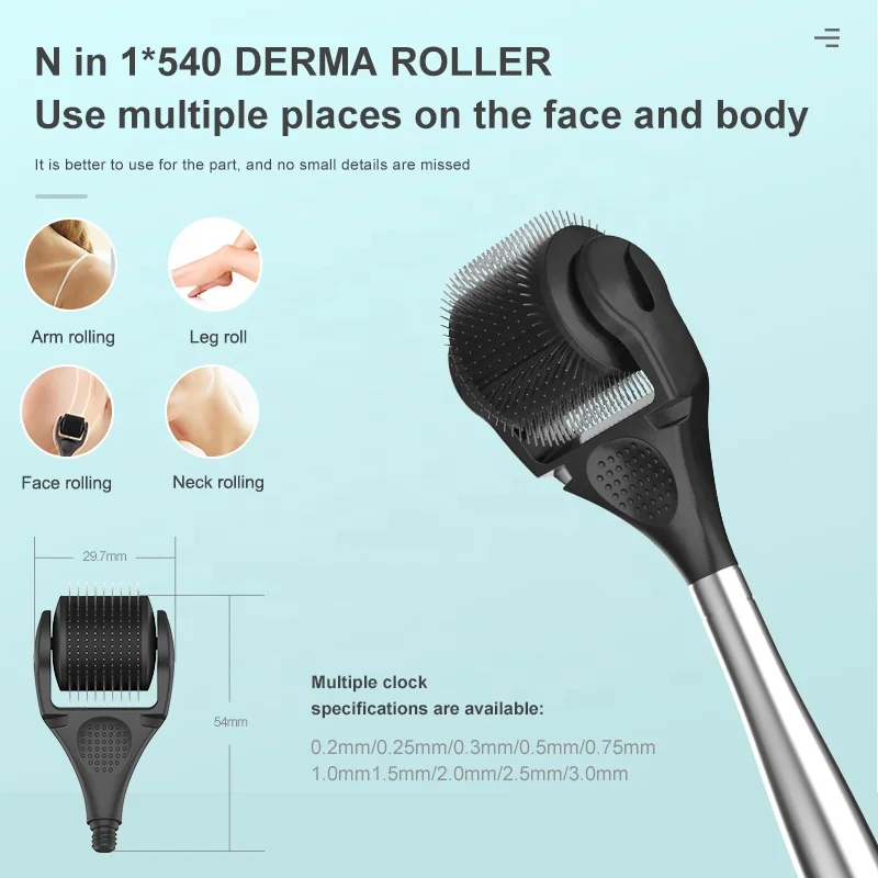 china factories low price skin tool Replaceable head beard roller 0.5mm for hair growth Nin1 derma roller