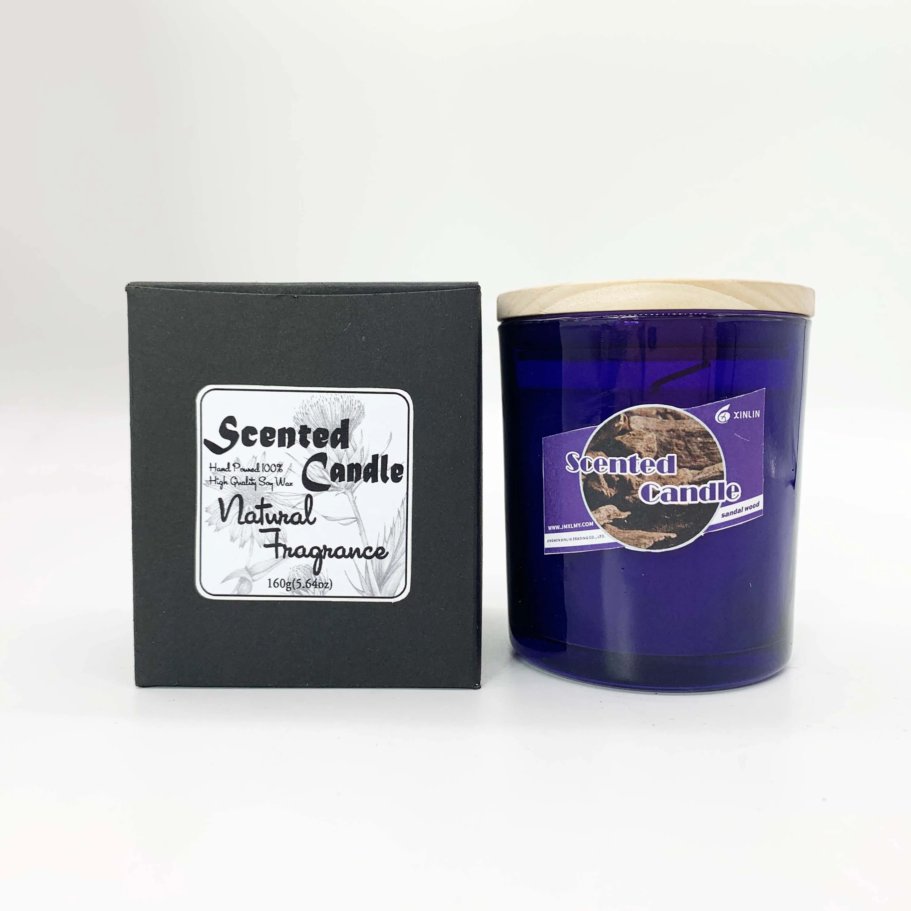 Wholesale Transparent Essential Oils Added Candles Glass Jar Candle with Logo