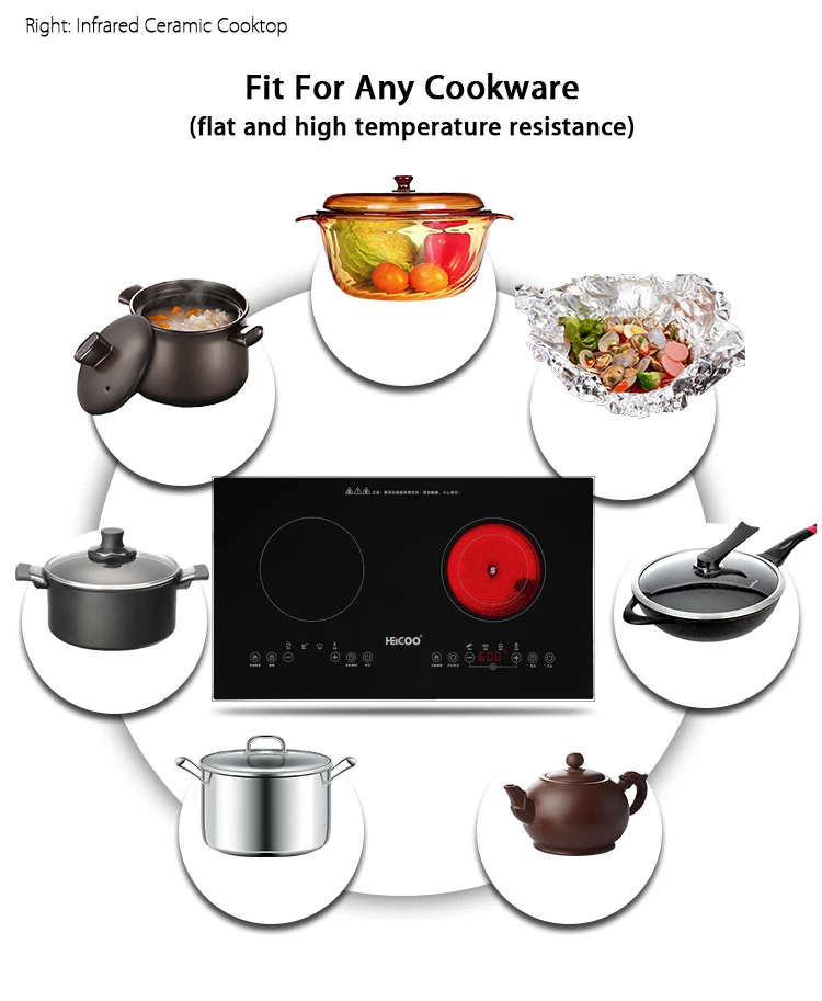 Multi Quality Double Induction Table Top Wok Electric Burner Cooker