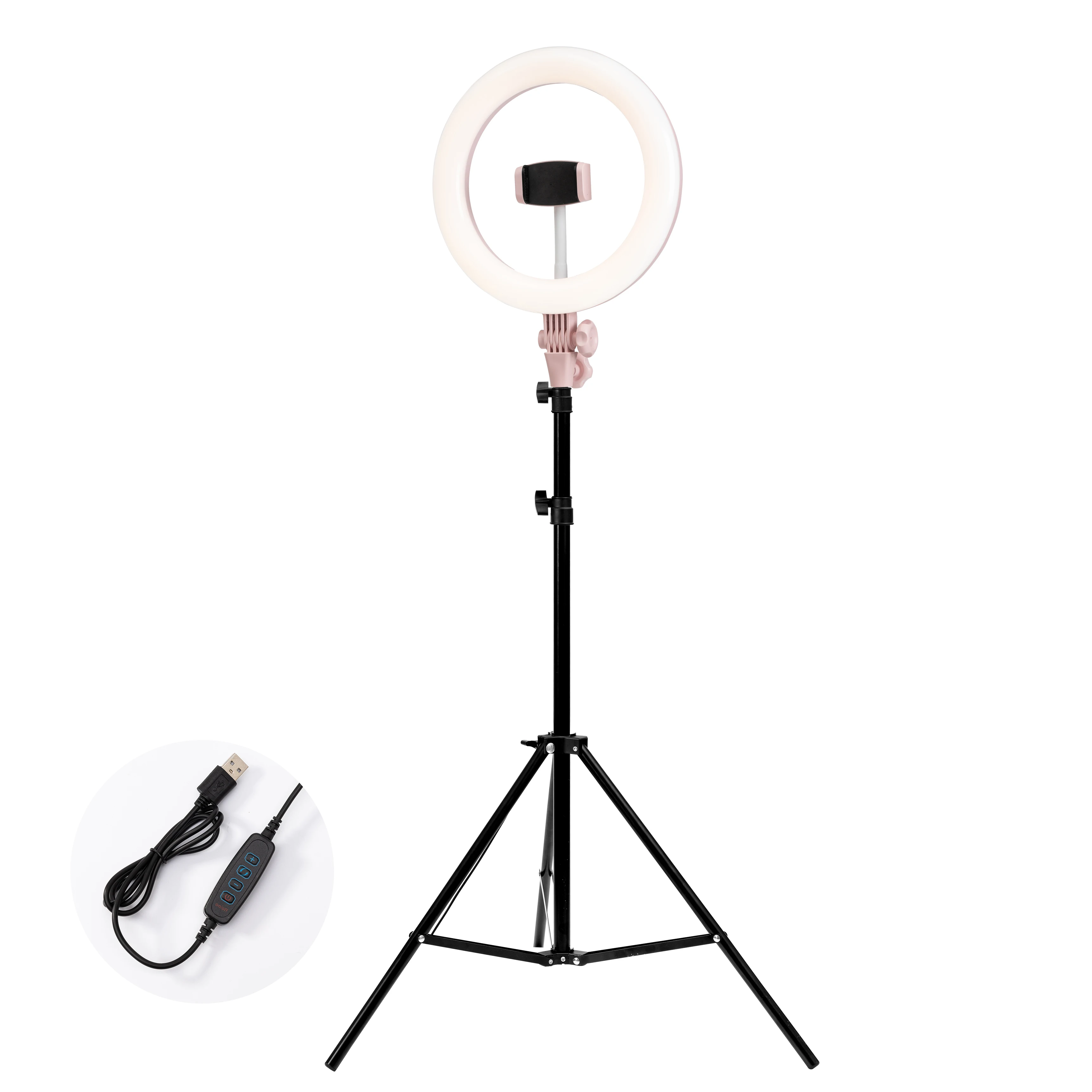 Table top dimmable 10 Inch with 3 mobilo phone stand LED Ring Light For Live Broadcast fill light