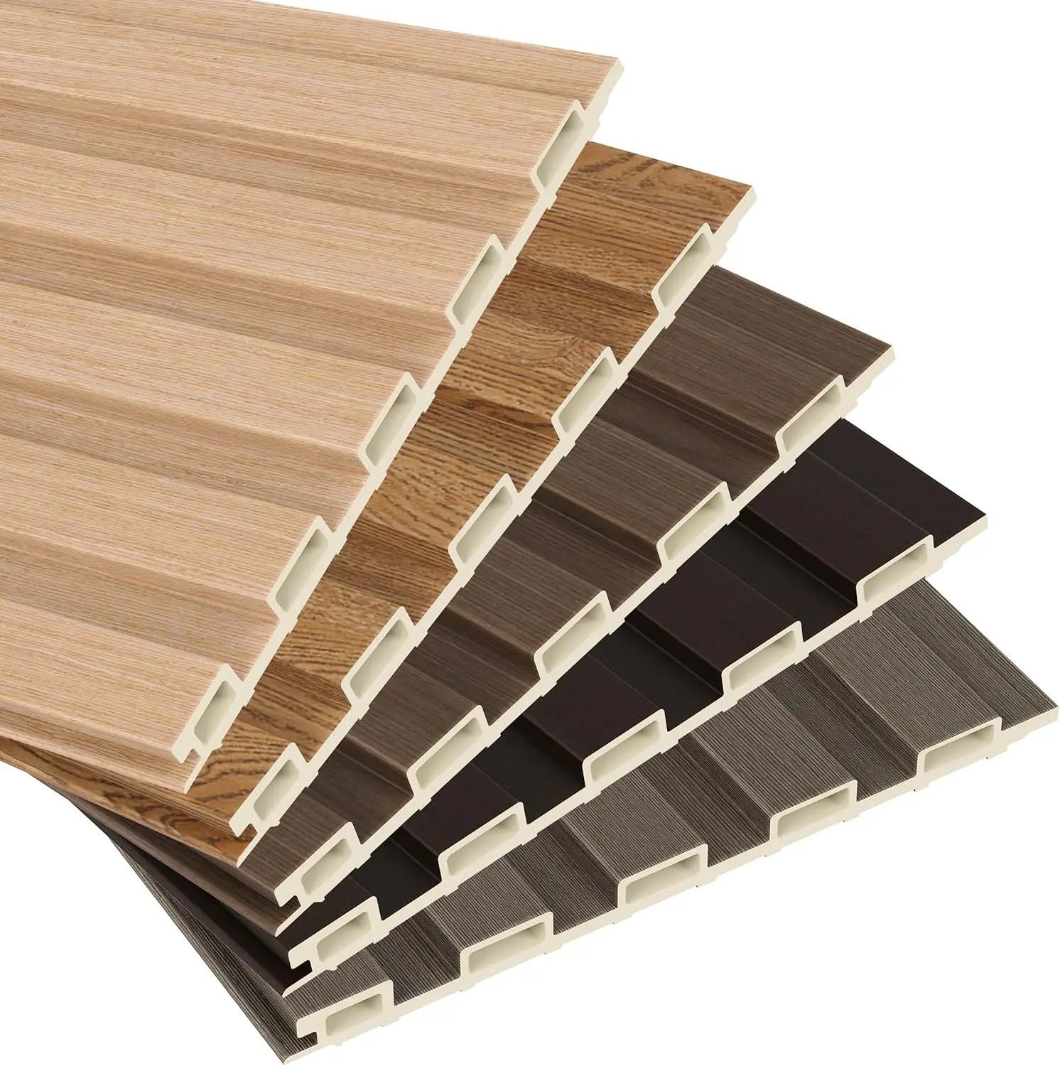 Hot Sell Crack Resistance TV Grille Background Home Decor WPC PVC Wood Plastic Composite Wpc Wall Boards fluted panel