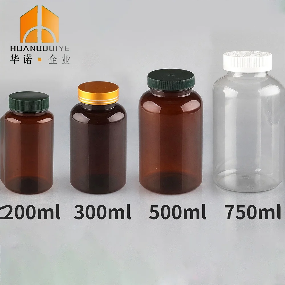 Large Size 100ml Thick Matte Green Color Medicine Pill Vitamin Protein Powder Plastic Bottles Containers with Gold Lid