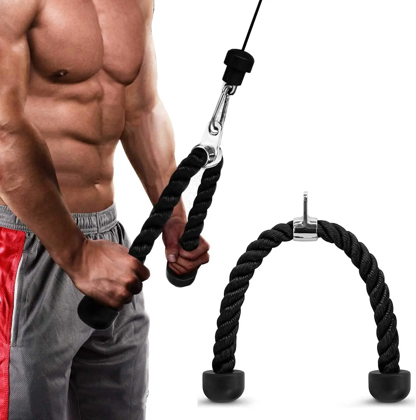 Tricep Press Down Cable Machine Attachment Set