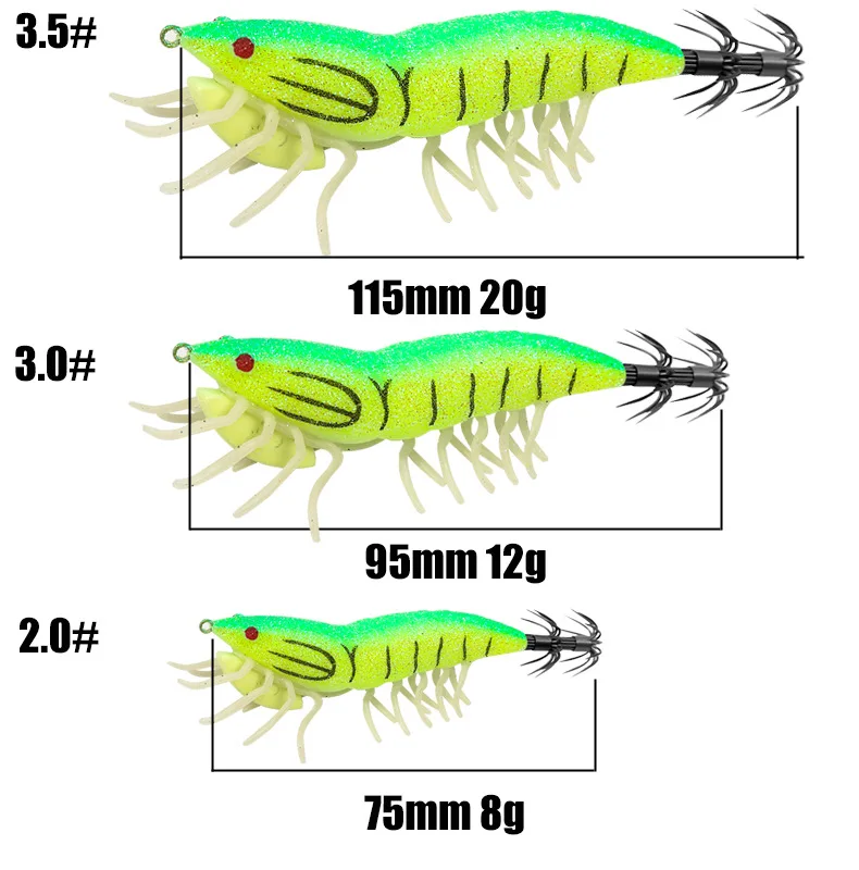 Egi Squid Jig 3.5# 115mm 21g Rattle Squid Baits Squid Hook Jigging Octopus Calamar Cuttlefish Luminous Sea Fishing Lure