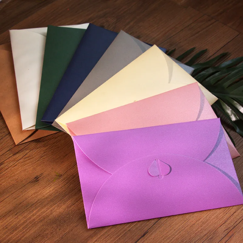 HOT SALE heart button paper envelope postcard lover letter invitation business envelope packaging kraft paper envelope