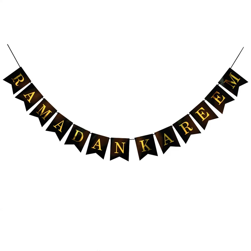 2022 New Paper Ramadan Kareem Banner Ramadan Mubarak Banner Ramadan Kareem Decoration Muslim Party Supplies