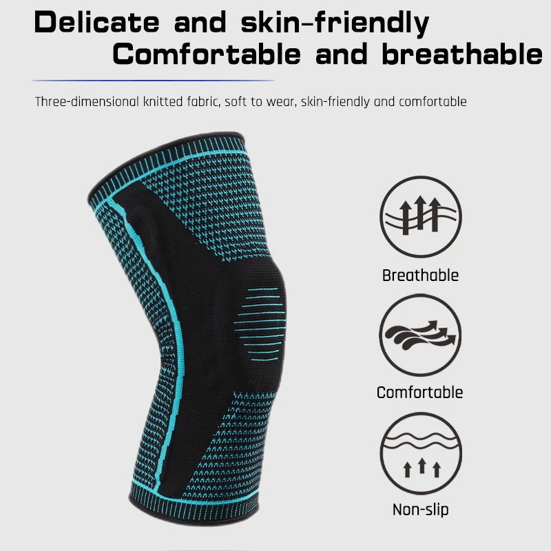 Wholesale Custom Nylon Gym Sports Knee Support Brace Honeycomb Compression Knee Pads Anti-Slip Strips Football Soft Pain Relief