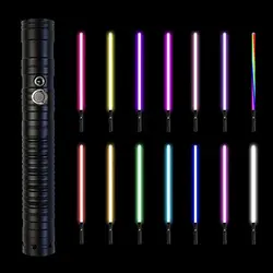 2pack Dueling Lightsaber Saber Metal with Light Sound Blaster Lock up Flash on Clash Star The Wars RGB LightSaber