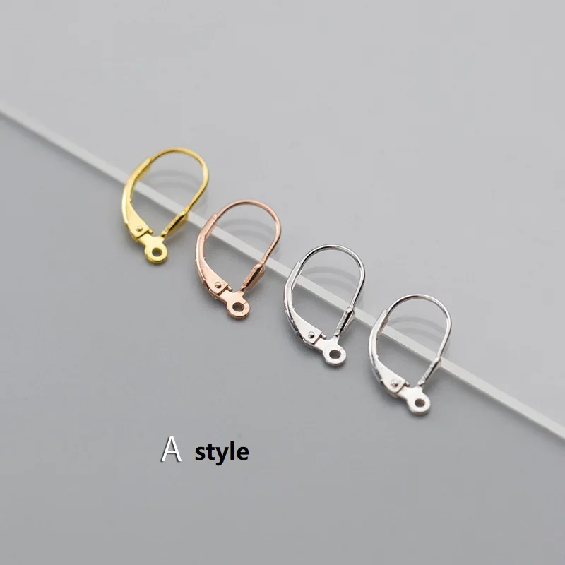 fashion 925 Sterling Silver jewelry findings drop earring loop French hook nature pearl,18k gold plating ,DIY Accessories silver