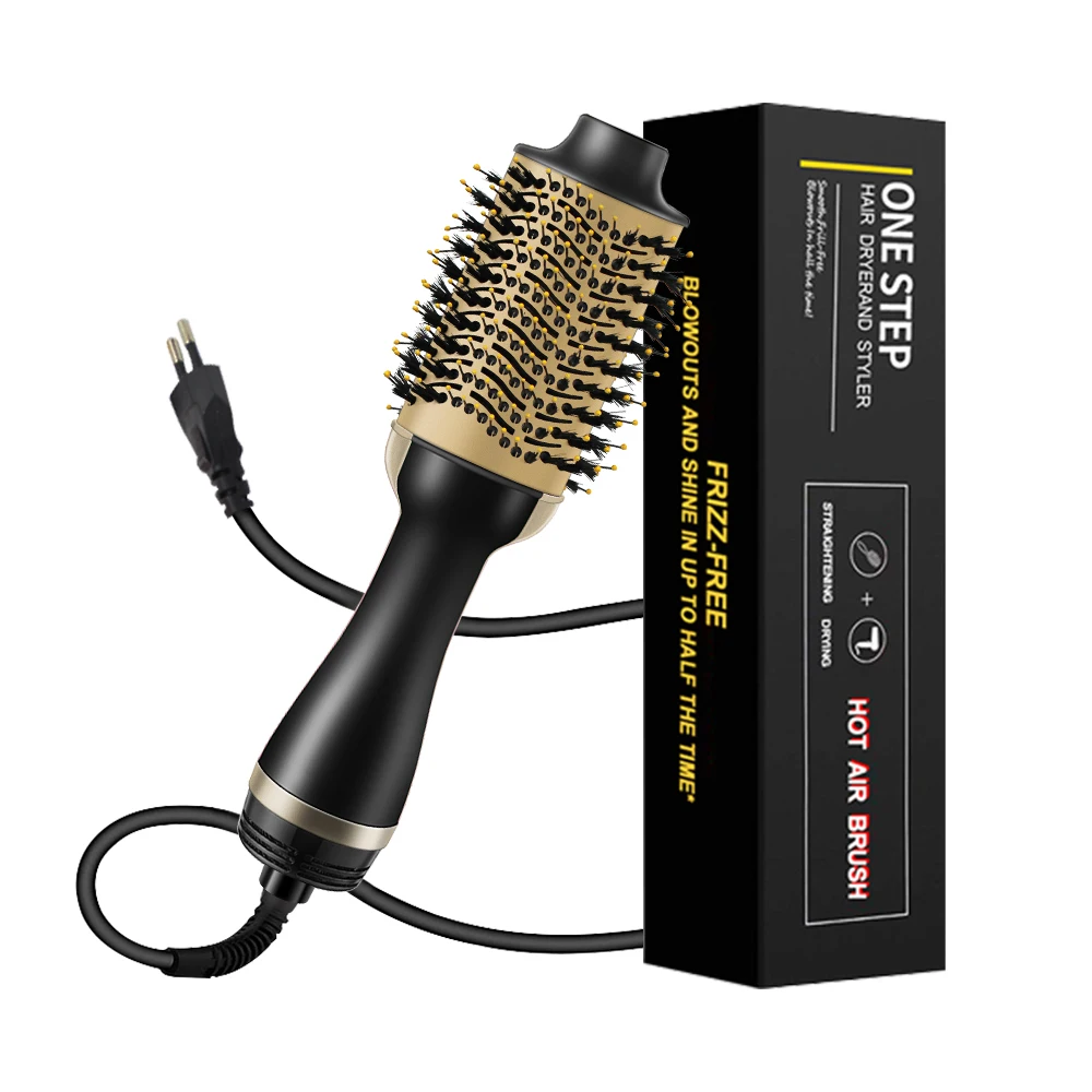 Custom LOGO Electric hair dryer brush 1200w One Step 3 in 1 Hair Blower Hot Air Comb Styler Glold Hair Dryer Brush Straightening