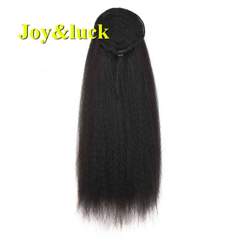 Wholesale Price Black In Afro Kinky Straight Ponytail Hairpieces With Elastic Band Comb Black Drawstring Ponytail Hair Extension